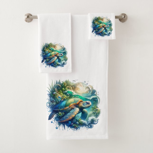 Conjunto De Toalhas Tartarugas Marinhas  (Insitu)