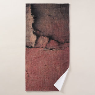 Conjunto De Toalhas Tattered Canvas Abstract in Rust and Earth