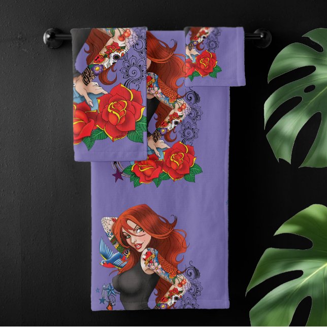 Conjunto De Toalhas Tatuagem Girl (Criador carregado)
