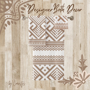 Conjunto De Toalhas Taupe Contemporâneo, Linen, Castanho Padrão