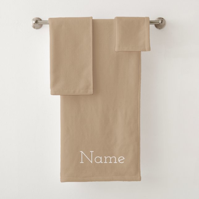 Conjunto De Toalhas Taupe Personalizado (Insitu)