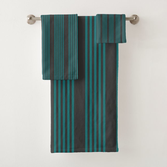 Conjunto De Toalhas Teal e carvão cinco estilos (Insitu)