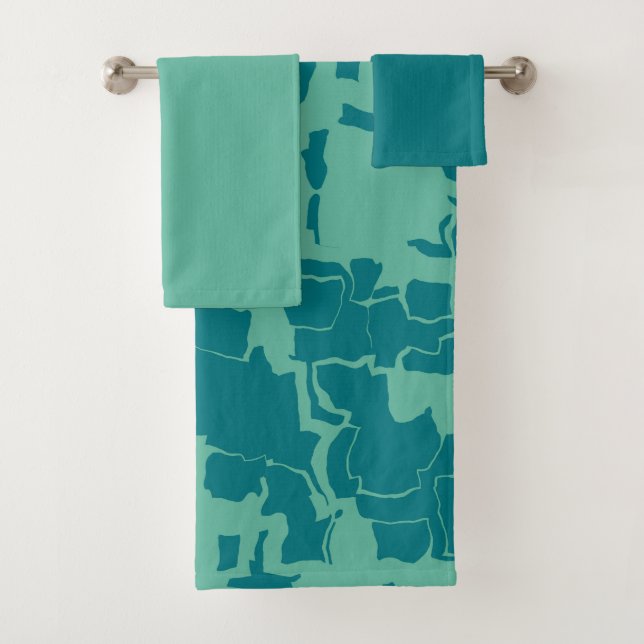 Conjunto De Toalhas Teal e Verde (Insitu)