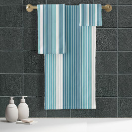 Conjunto De Toalhas Teal Pinstripe Natal Pattern#28 ID1009