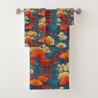 Conjunto De Toalhas Tecido Kimono japonês inspirado