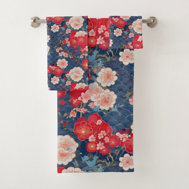Conjunto De Toalhas Tecido Kimono japonês inspirado (Insitu)