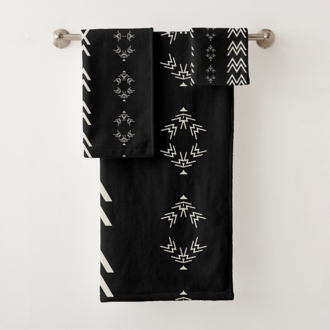 Conjunto De Toalhas Tecido preto e branco (Insitu)