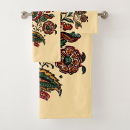 Conjunto De Toalhas Tecido Vintage Indian Cotton Chintz