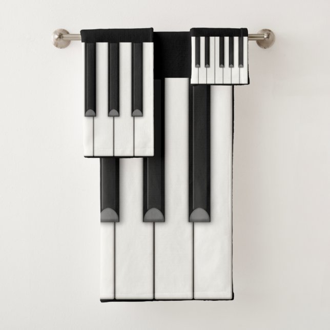 Conjunto De Toalhas Teclado Piano Clássico Monograma (Insitu)