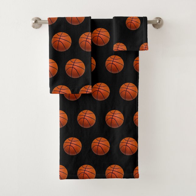 Conjunto De Toalhas Tema de Basquete Preto (Insitu)