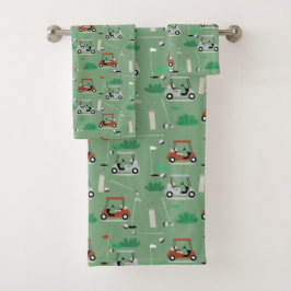 Conjunto De Toalhas Tema de Golfe Moderno Carrinhos de Golfe
