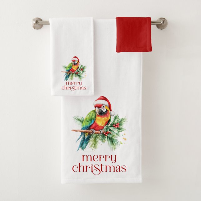Conjunto De Toalhas Tema De Natal Tropical Obrigado Texto Retroativo (Insitu)
