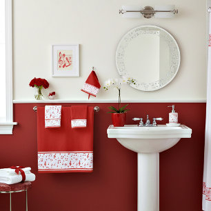 Conjunto De Toalhas Tema musical vermelho