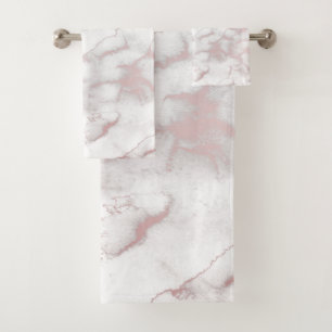 Conjunto De Toalhas Tendência Chic Moderna de Mármore Cor-de-Rosa Dour