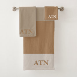 Conjunto De Toalhas Tendência de cor das iniciais Elegante Na moda trê