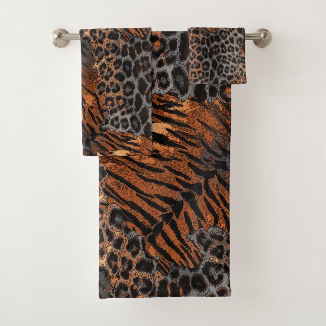 Conjunto De Toalhas Tendência de pele de tigre-leopardo (Insitu)