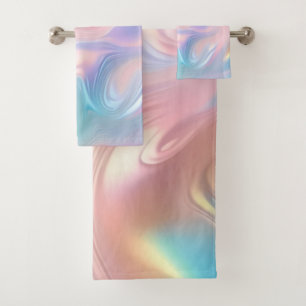 Conjunto De Toalhas Tendência pastel cor-de-rosa abstrato azul