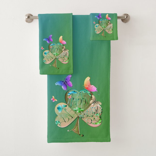 Conjunto De Toalhas "Tenha uma Rua feliz. Dia de Patrick" (Insitu)