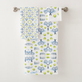 Conjunto De Toalhas Tenis Dia dos Pais Aquarela Azul