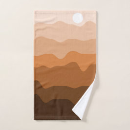 Conjunto De Toalhas Terra Tona Paisagem Minimalista do Deserto com Sol
