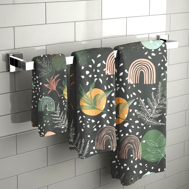 Conjunto De Toalhas Terraço Abstrato Moderno & Colagem Botânica (Criador carregado)