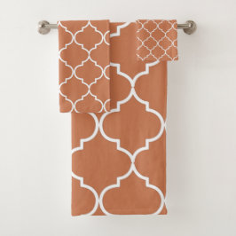 Conjunto De Toalhas Terracotta — Padrão marroquino mediterrânico
