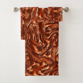 Conjunto De Toalhas Terrata marrom texturizada