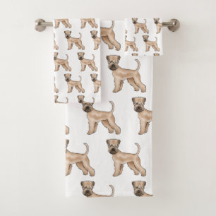 Conjunto De Toalhas Terrier de Capa Macia Cartoon Cão Padrão