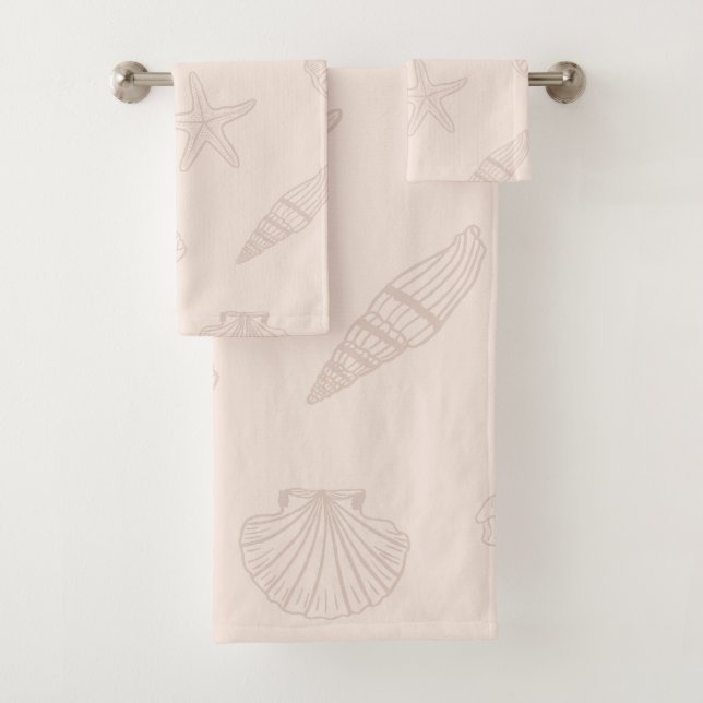 Conjunto De Toalhas Tesouros Costeiros Cor-de-rosa (Insitu)