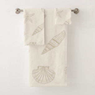 Conjunto De Toalhas Tesouros Costeiros Sandy Taupe