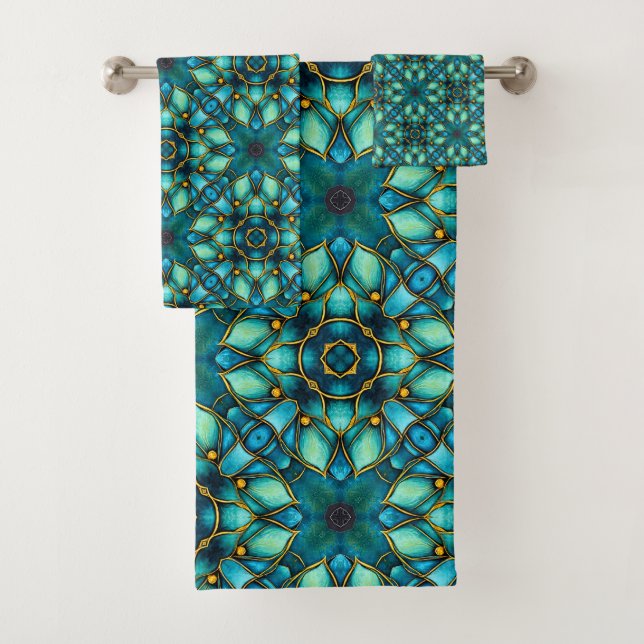 Conjunto De Toalhas Tesouros de Turquesa (Insitu)