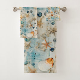 Conjunto De Toalhas Tesouros do Mar Vintage