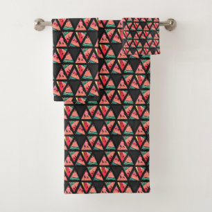 Conjunto De Toalhas Teste padrão abstrato tirado mão da melancia