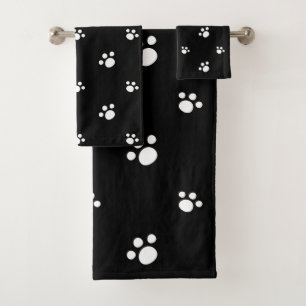 Conjunto De Toalhas Teste padrão bonito preto e branco do impressão