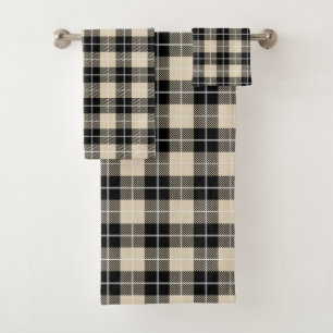 Conjunto De Toalhas Teste padrão chique da xadrez de Tartan do camelo