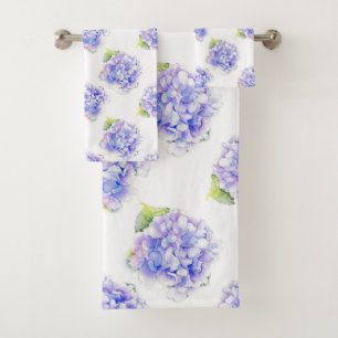 Conjunto De Toalhas Teste padrão da aguarela do Hydrangea
