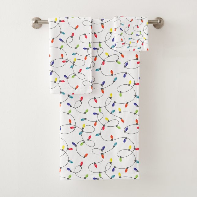 Conjunto De Toalhas Teste padrão das luzes de Natal (Insitu)