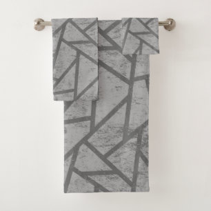 Conjunto De Toalhas Teste padrão de mosaico cinzento