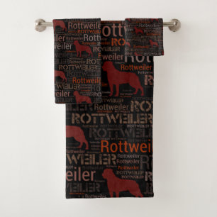 Conjunto De Toalhas Teste padrão de Rottweiler - de Metzgerhund