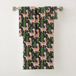 Conjunto De Toalhas Teste padrão decorado bonito dos lamas