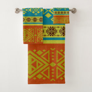 Conjunto De Toalhas Teste padrão do estilo de /Tribal do mexicano -