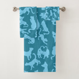 Conjunto De Toalhas Teste padrão do gato azul