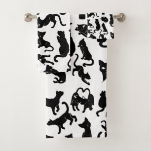 Conjunto De Toalhas Teste padrão do gato preto