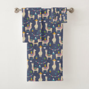 Conjunto De Toalhas Teste padrão do lama da celebração