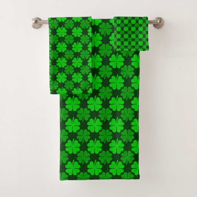 Conjunto De Toalhas Teste padrão do trevo do dia de St Patrick (Insitu)