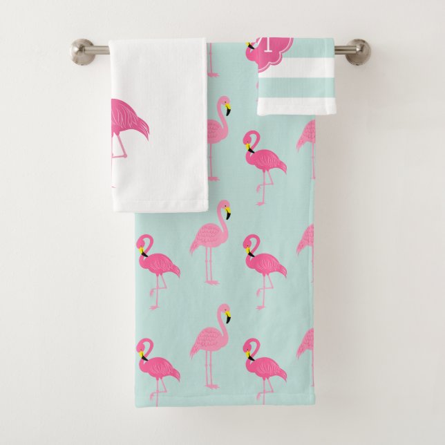 Conjunto De Toalhas Teste padrão dos flamingos do divertimento (Insitu)
