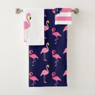 Conjunto De Toalhas Teste padrão dos flamingos do divertimento