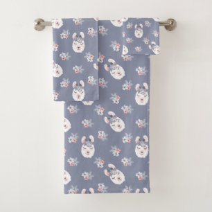Conjunto De Toalhas Teste padrão dos lamas & de flores