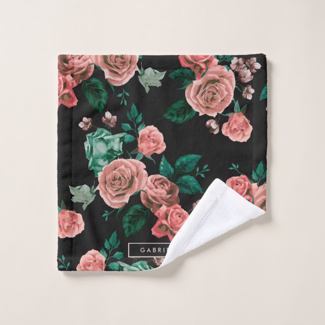 Conjunto De Toalhas Teste padrão dos rosas (Pano de lavar)