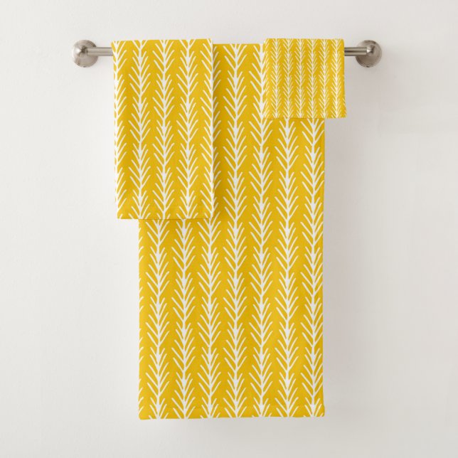 Conjunto De Toalhas Teste padrão Dourado tirado mão do trigo (Insitu)